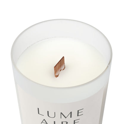 Lume Aire Frosted Glass Woodwick Candle