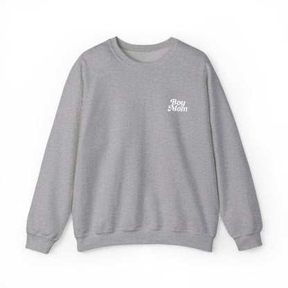 Boy Mom Retro Embroidered Crewneck Sweatshirt