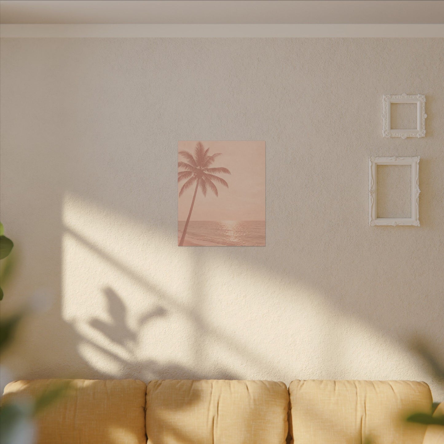 Blush Palm Beach — Matte Stretched Canvas Wall Art