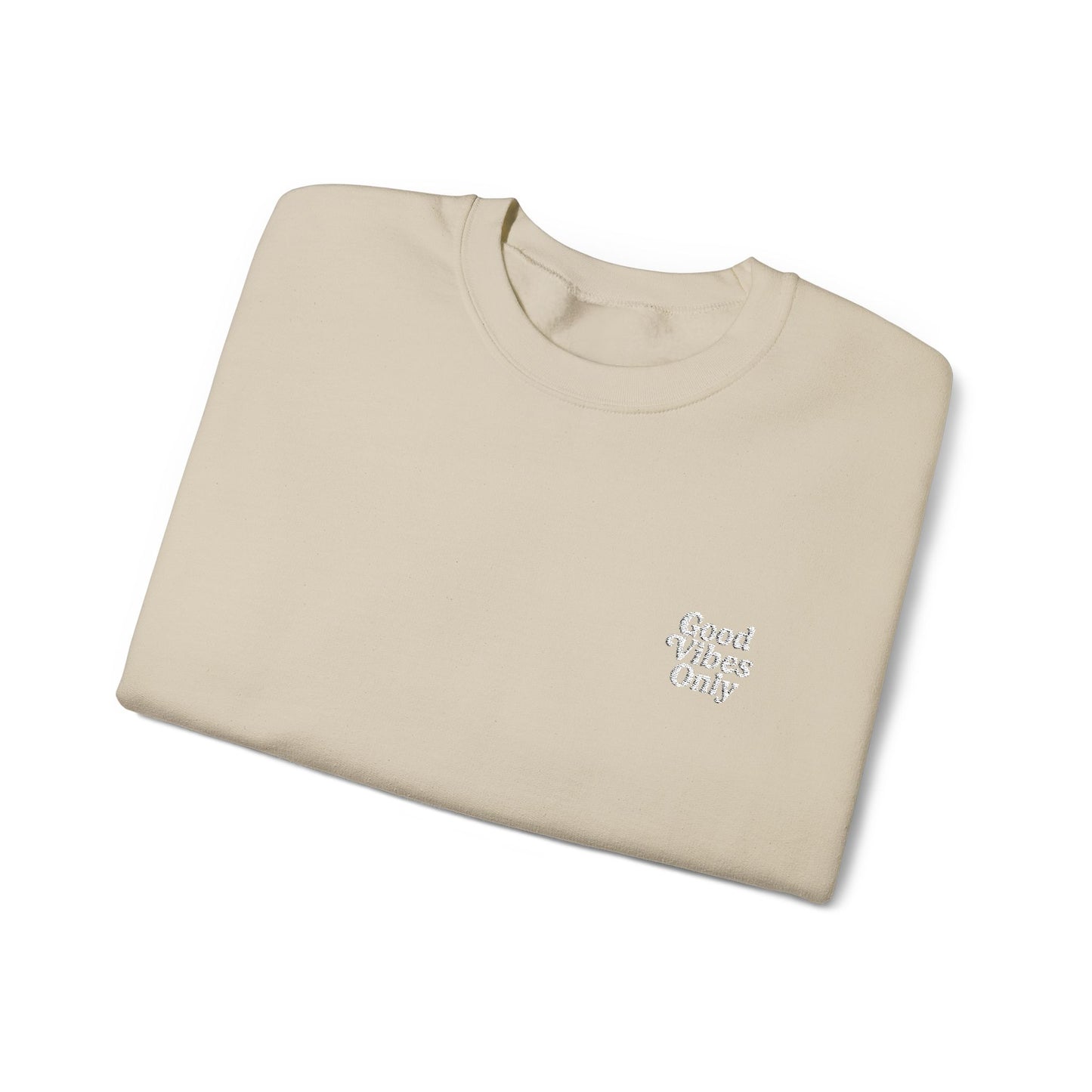 Good Vibes Only Retro Embroidered Crewneck Sweatshirt