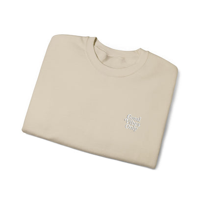 Good Vibes Only Retro Embroidered Crewneck Sweatshirt