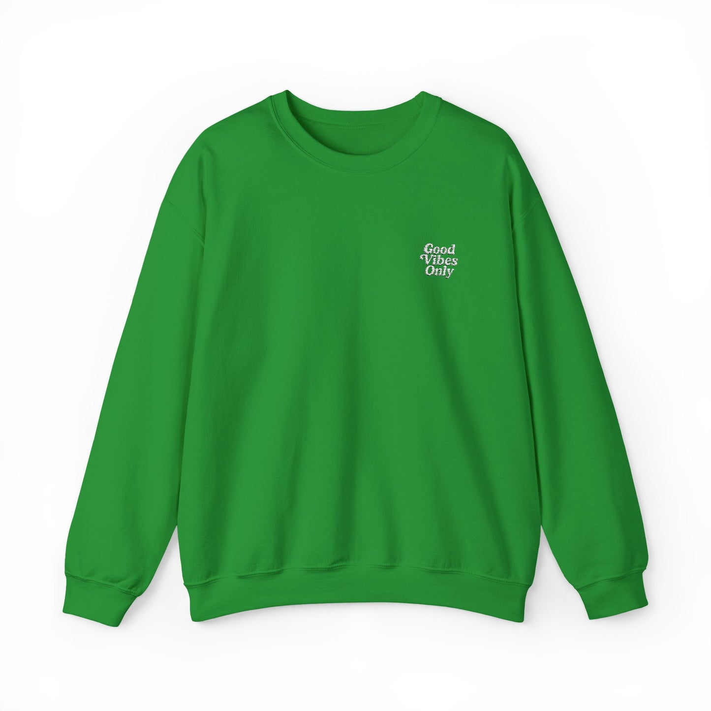 Good Vibes Only Retro Embroidered Crewneck Sweatshirt