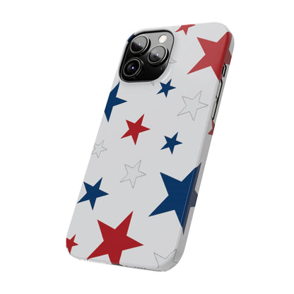 Red White and Blue Stars Slim iPhone Case