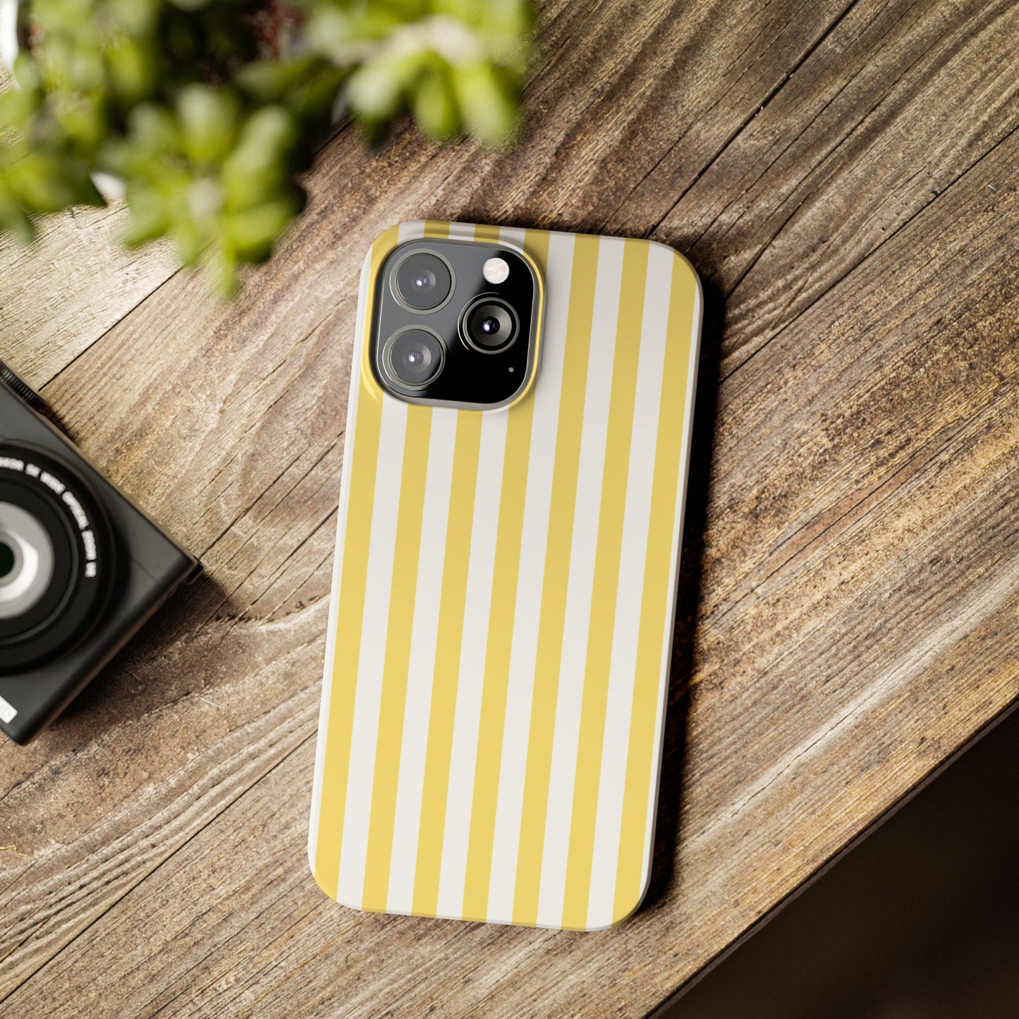 Yellow Striped Summer Slim iPhone Case
