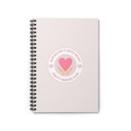 Nurses With Heart Spiral Notebook - Ruled Line