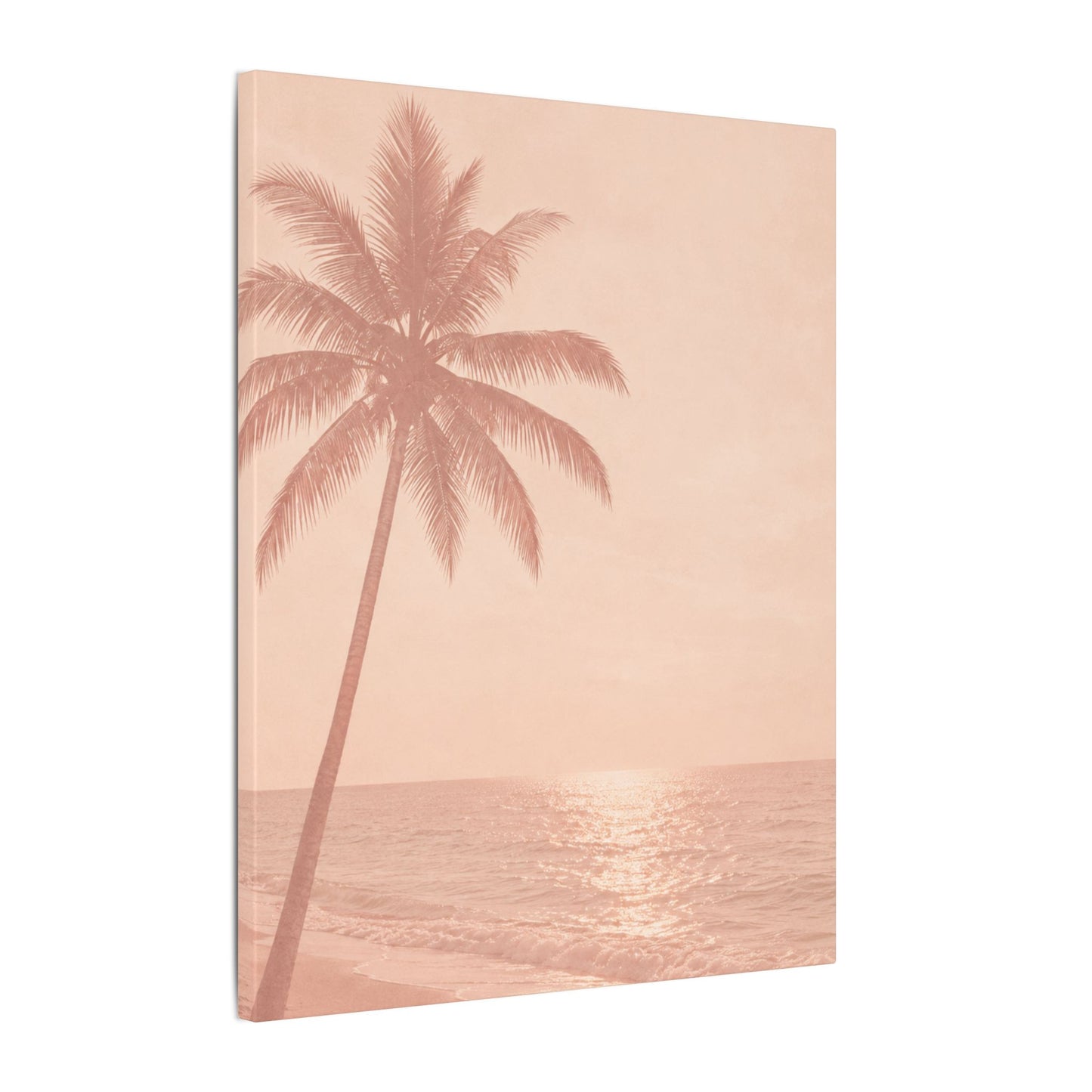 Blush Palm Beach — Matte Stretched Canvas Wall Art
