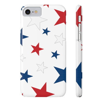Red White and Blue Stars Slim iPhone Case
