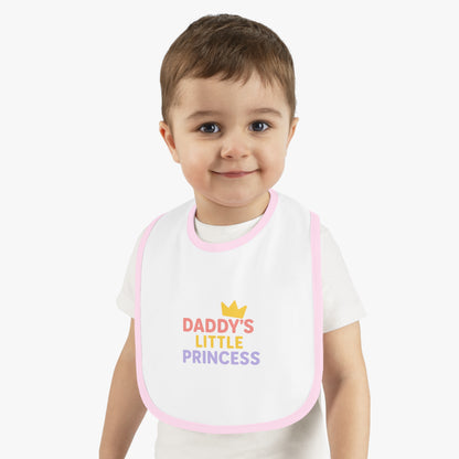 Daddy's Little Princess Baby Bib with Contrast Trim