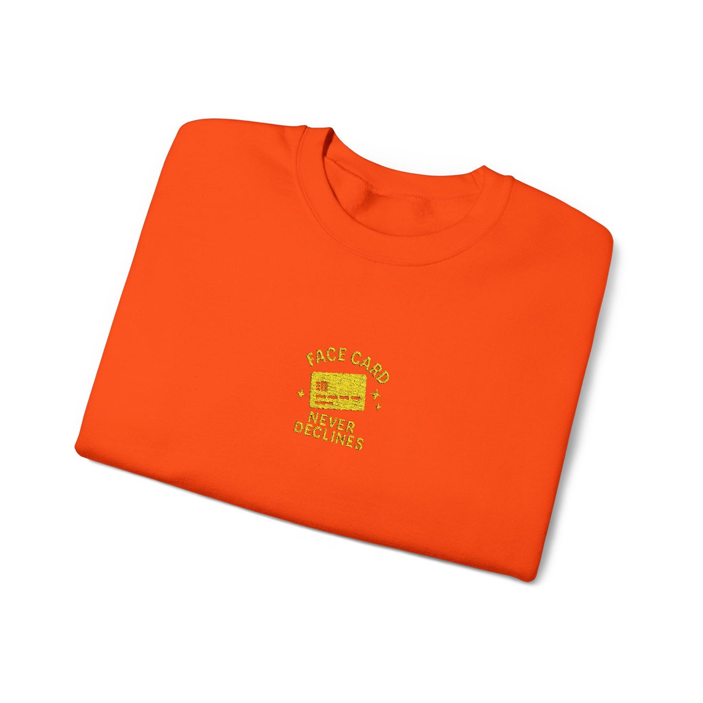Face Card Never Declines Embroidered Crewneck Sweatshirt