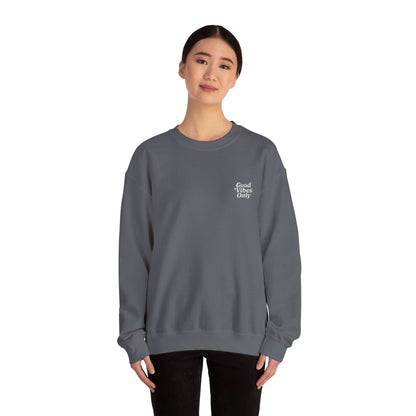 Good Vibes Only Retro Embroidered Crewneck Sweatshirt