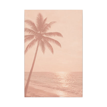 Blush Palm Beach — Matte Stretched Canvas Wall Art