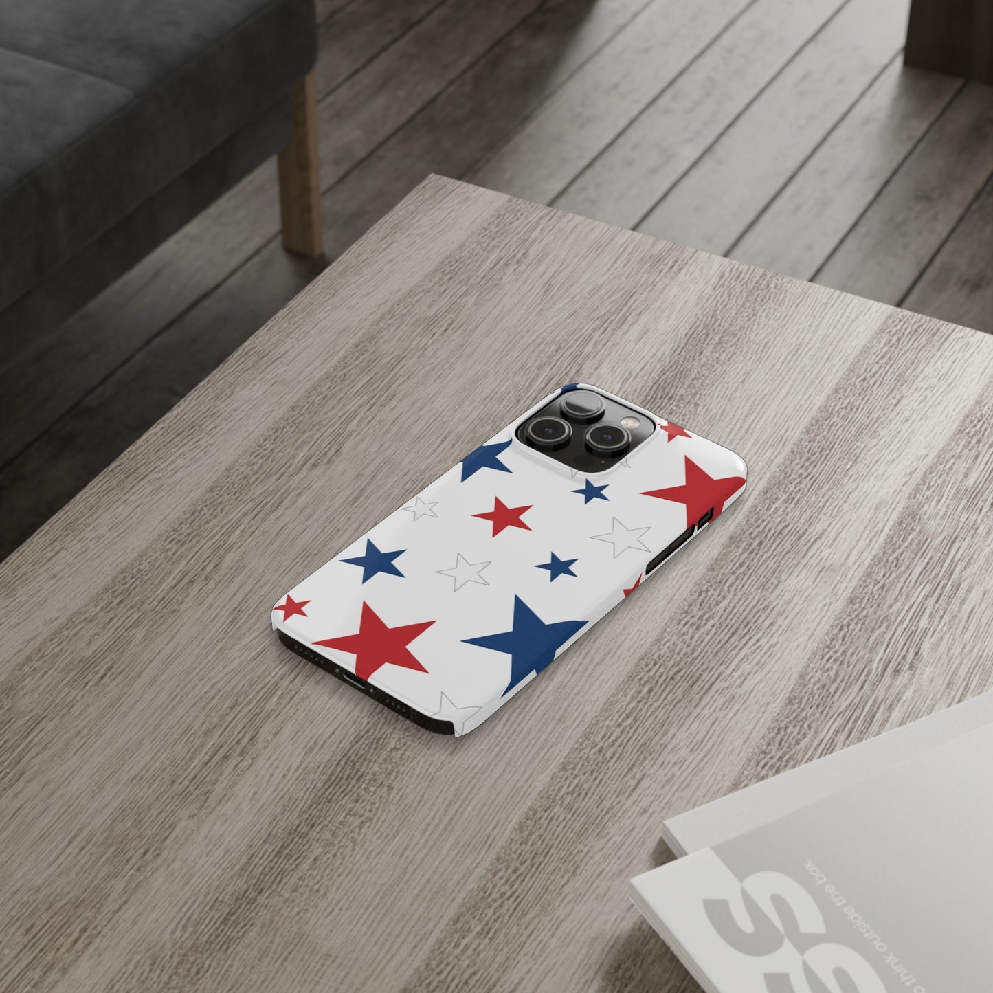 Red White and Blue Stars Slim iPhone Case