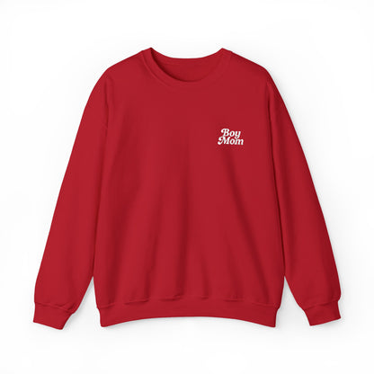 Boy Mom Retro Embroidered Crewneck Sweatshirt