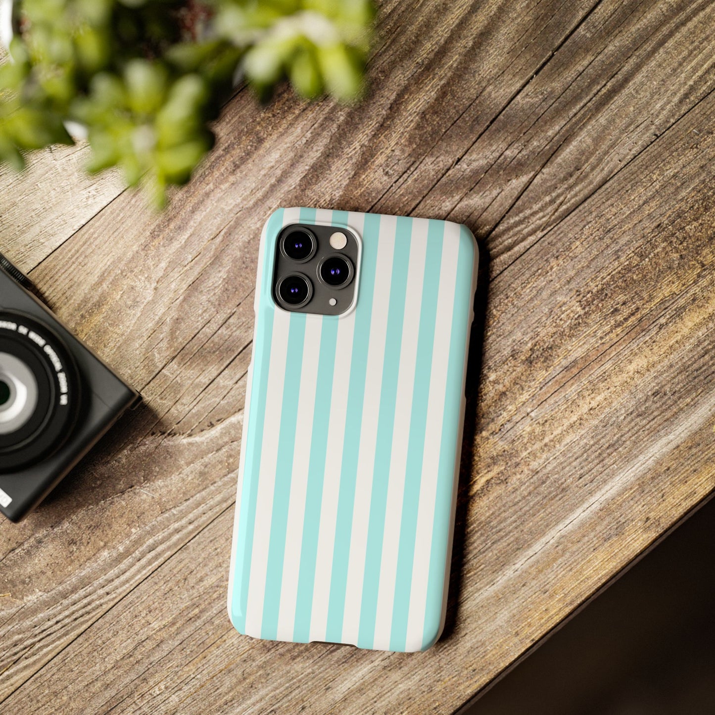 Blue Striped Summer Slim iPhone Case