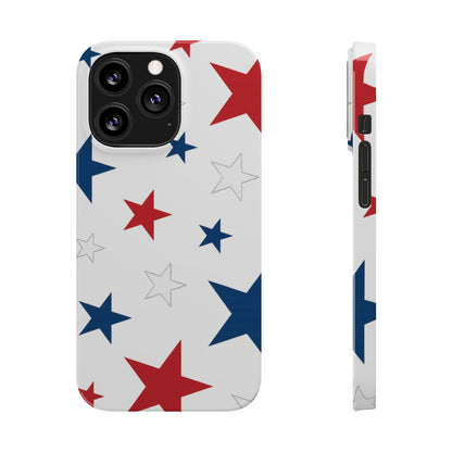 Red White and Blue Stars Slim iPhone Case
