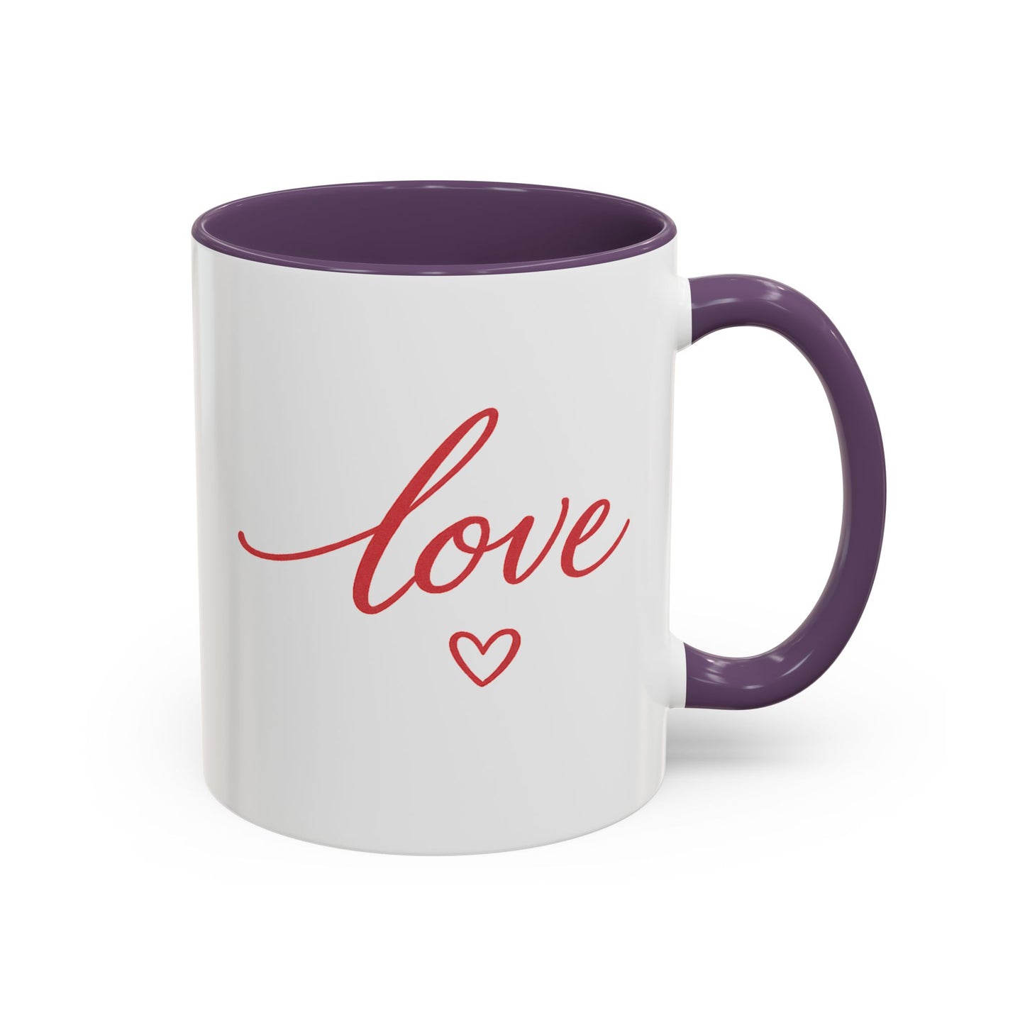 Love Script Accent Coffee Mug – Romantic Heart 11/15oz