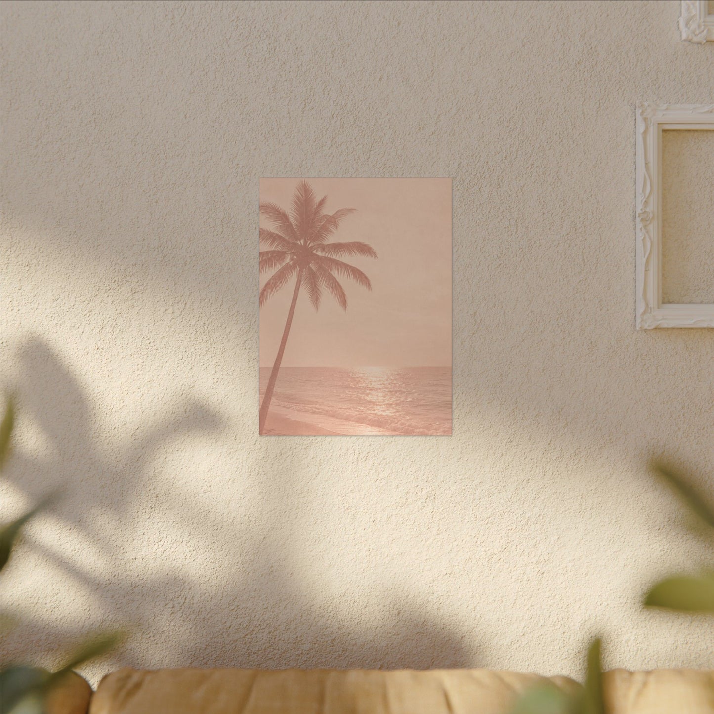 Blush Palm Beach — Matte Stretched Canvas Wall Art