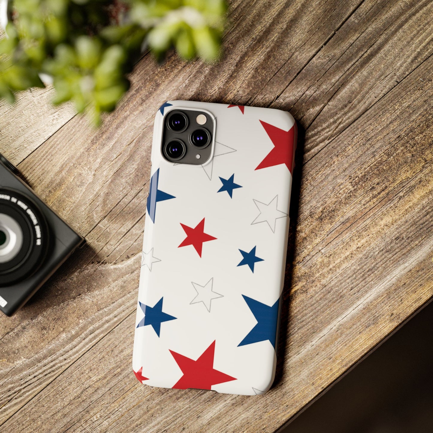 Red White and Blue Stars Slim iPhone Case