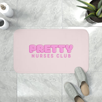 Pretty Nurses Club Pink Memory Foam Bath Mat
