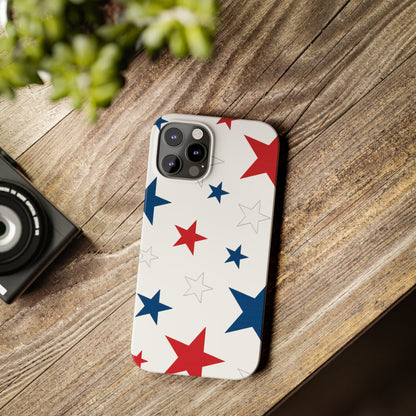 Red White and Blue Stars Slim iPhone Case