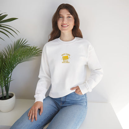 Face Card Never Declines Embroidered Crewneck Sweatshirt