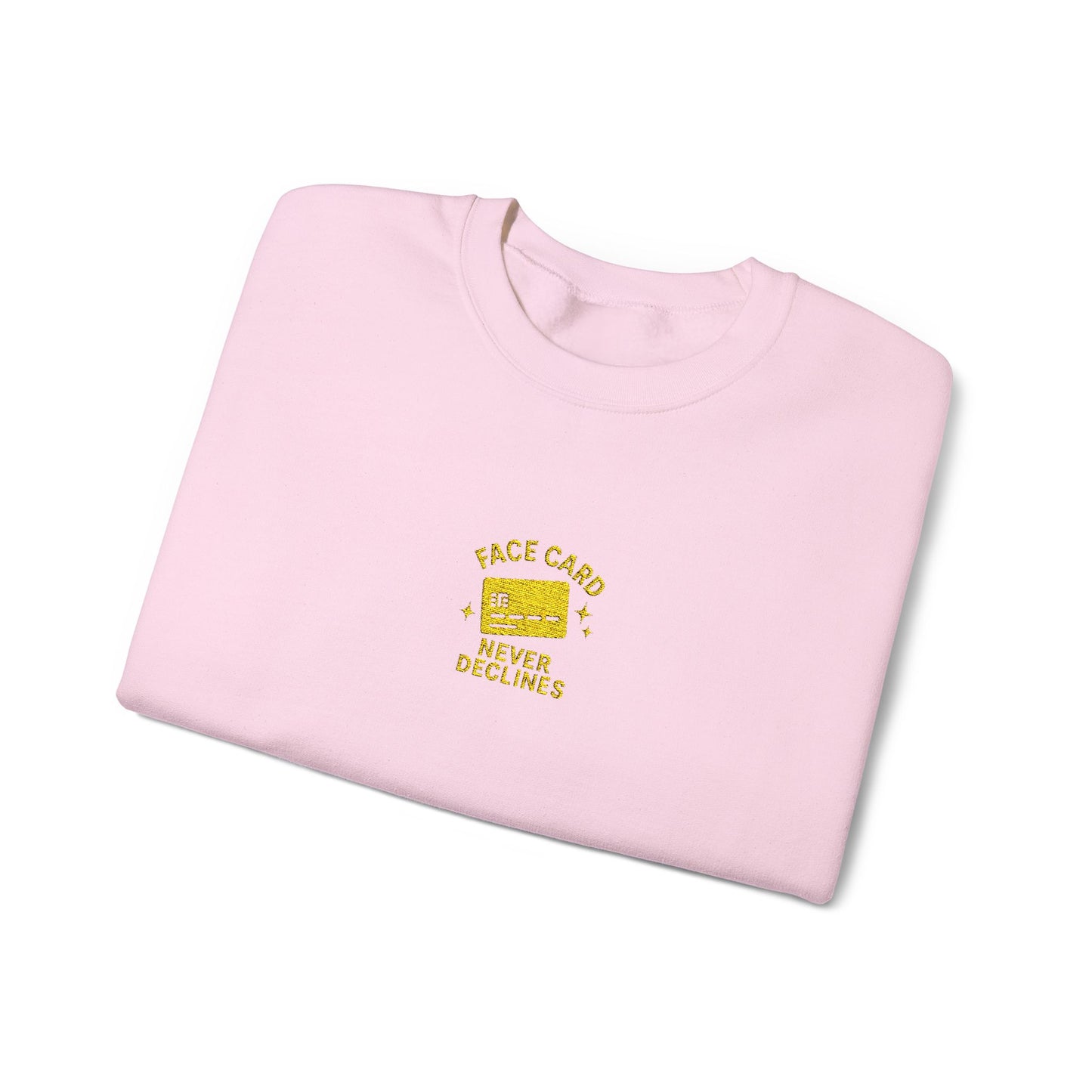 Face Card Never Declines Embroidered Crewneck Sweatshirt