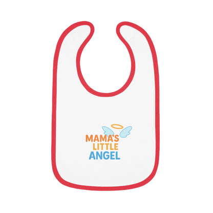 Mama's Little Angel Baby Bib with Contrast Trim