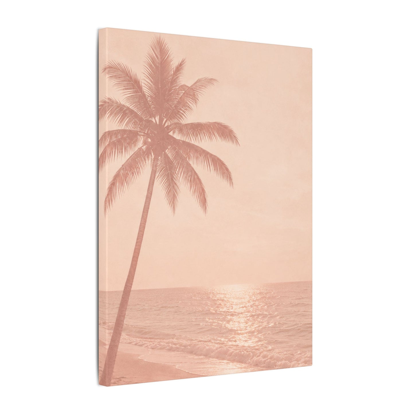 Blush Palm Beach — Matte Stretched Canvas Wall Art
