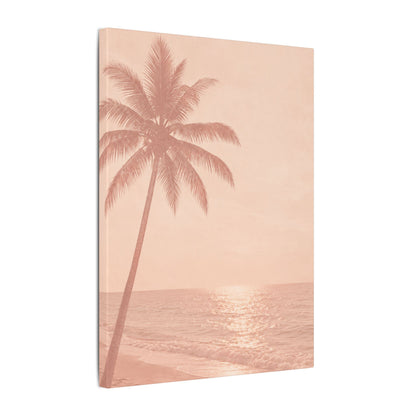 Blush Palm Beach — Matte Stretched Canvas Wall Art