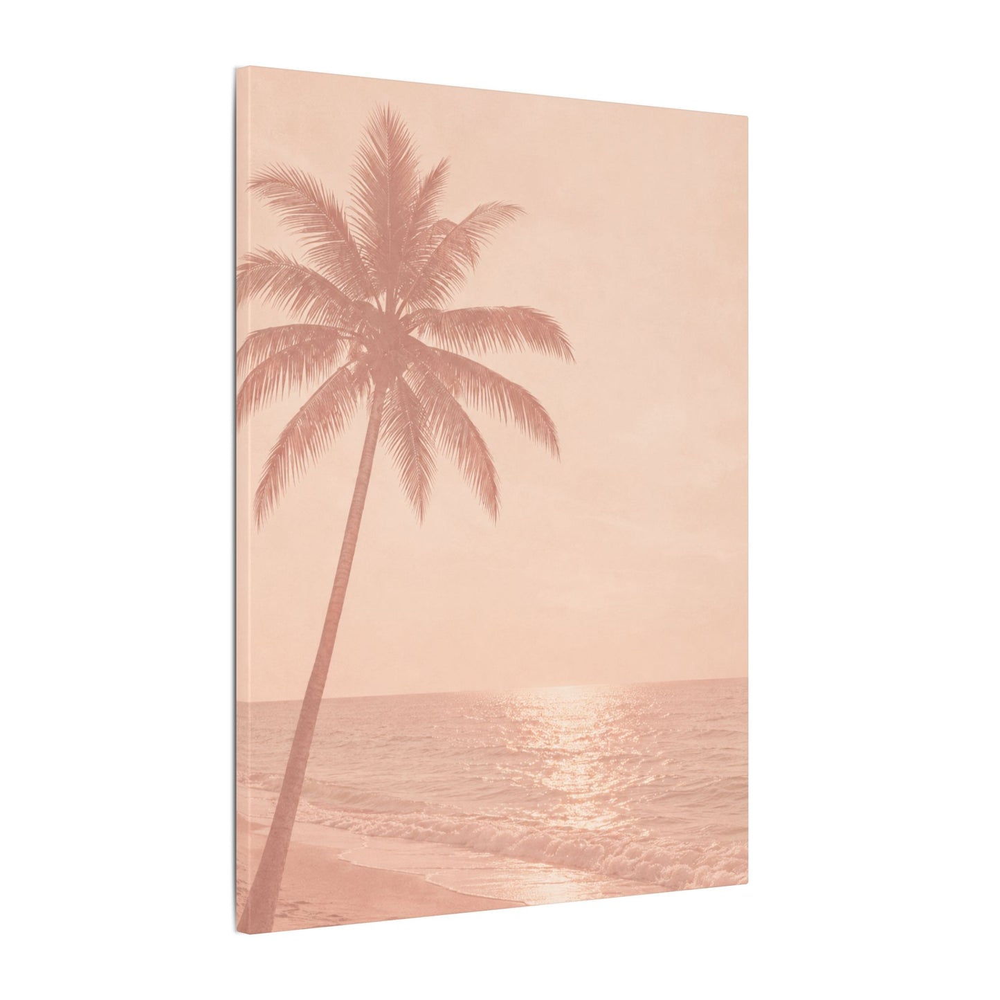 Blush Palm Beach — Matte Stretched Canvas Wall Art