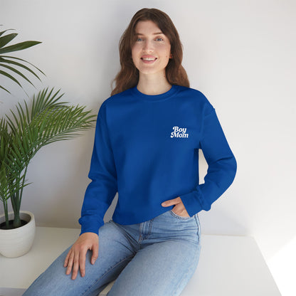 Boy Mom Retro Embroidered Crewneck Sweatshirt