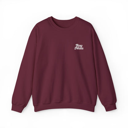 Boy Mom Retro Embroidered Crewneck Sweatshirt