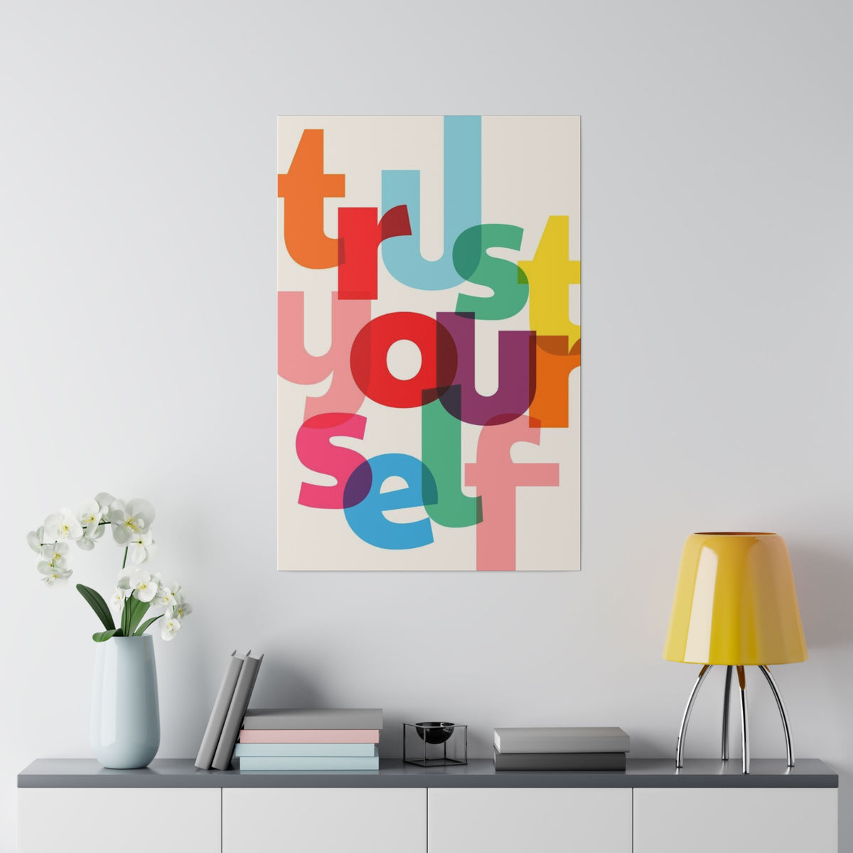 Trust Yourself Multicolor Matte Canvas, Stretched