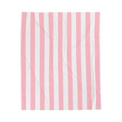 Pink Striped Summer Velveteen Plush Blanket