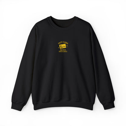 Face Card Never Declines Embroidered Crewneck Sweatshirt