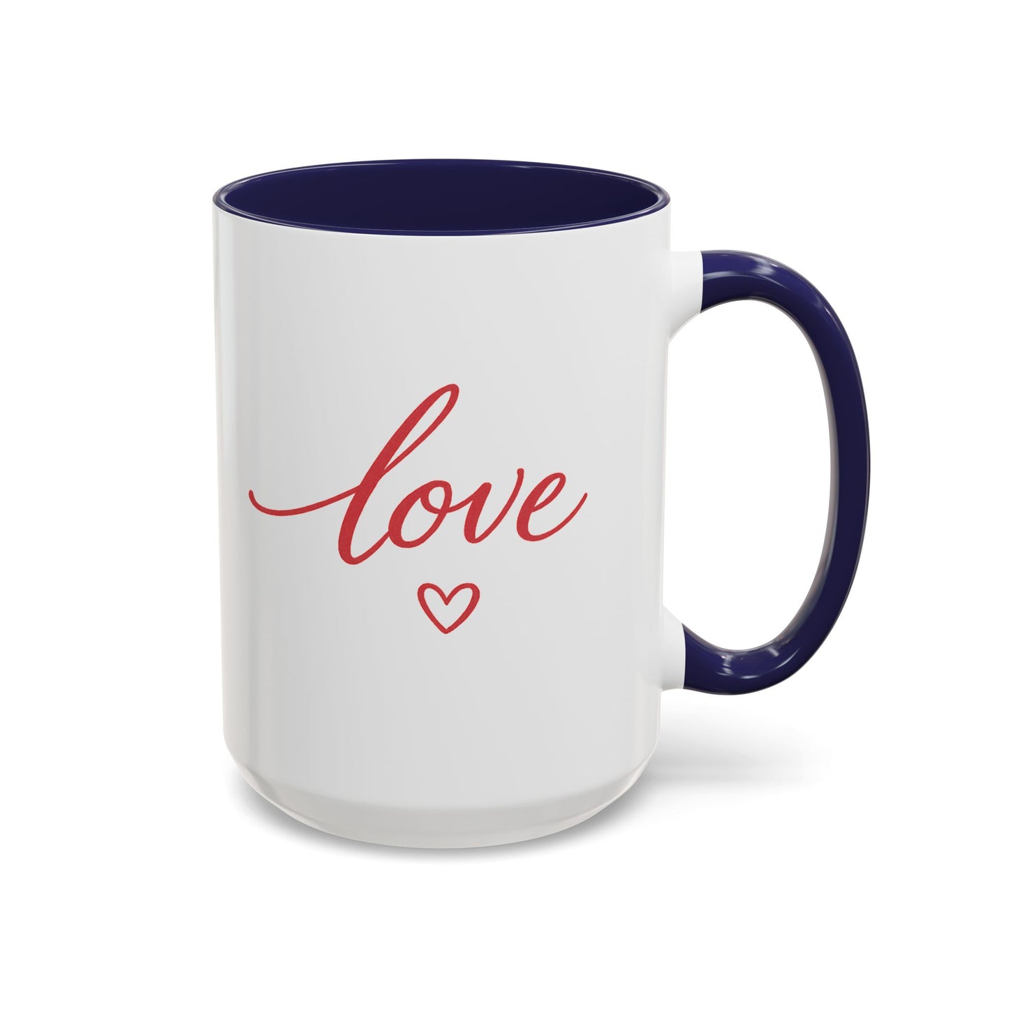 Love Script Accent Coffee Mug – Romantic Heart 11/15oz