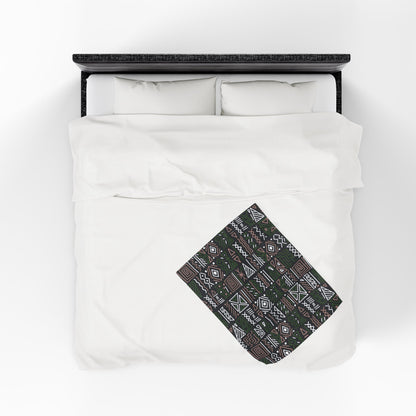 Nigerian Kente Cloth Velveteen Plush Blanket