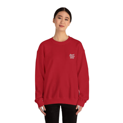 Good Vibes Only Retro Embroidered Crewneck Sweatshirt