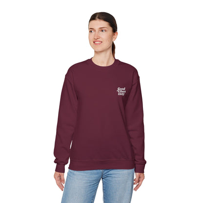 Good Vibes Only Retro Embroidered Crewneck Sweatshirt