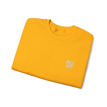 Good Vibes Only Retro Embroidered Crewneck Sweatshirt