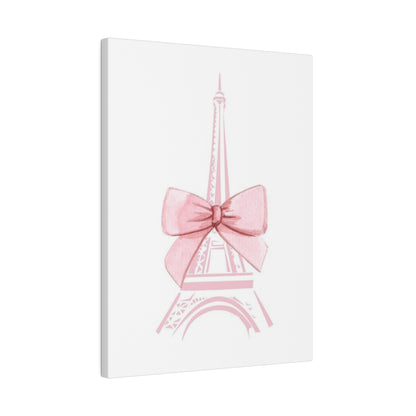 Eiffel Tower Bow Matte Canvas, Stretched