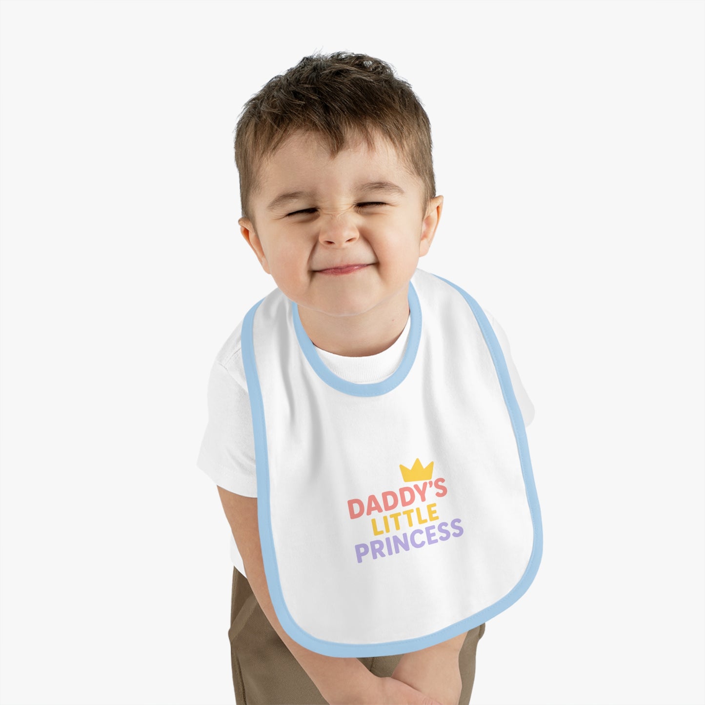 Daddy's Little Princess Baby Bib with Contrast Trim