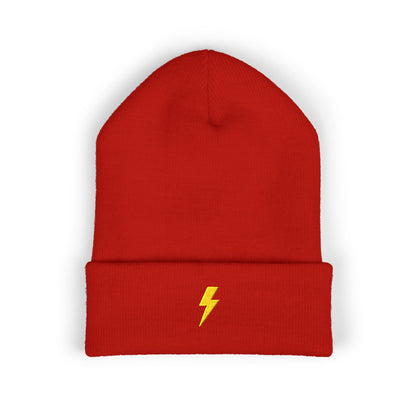 Lightning Bolt Embroidered Classic Cuffed Beanie