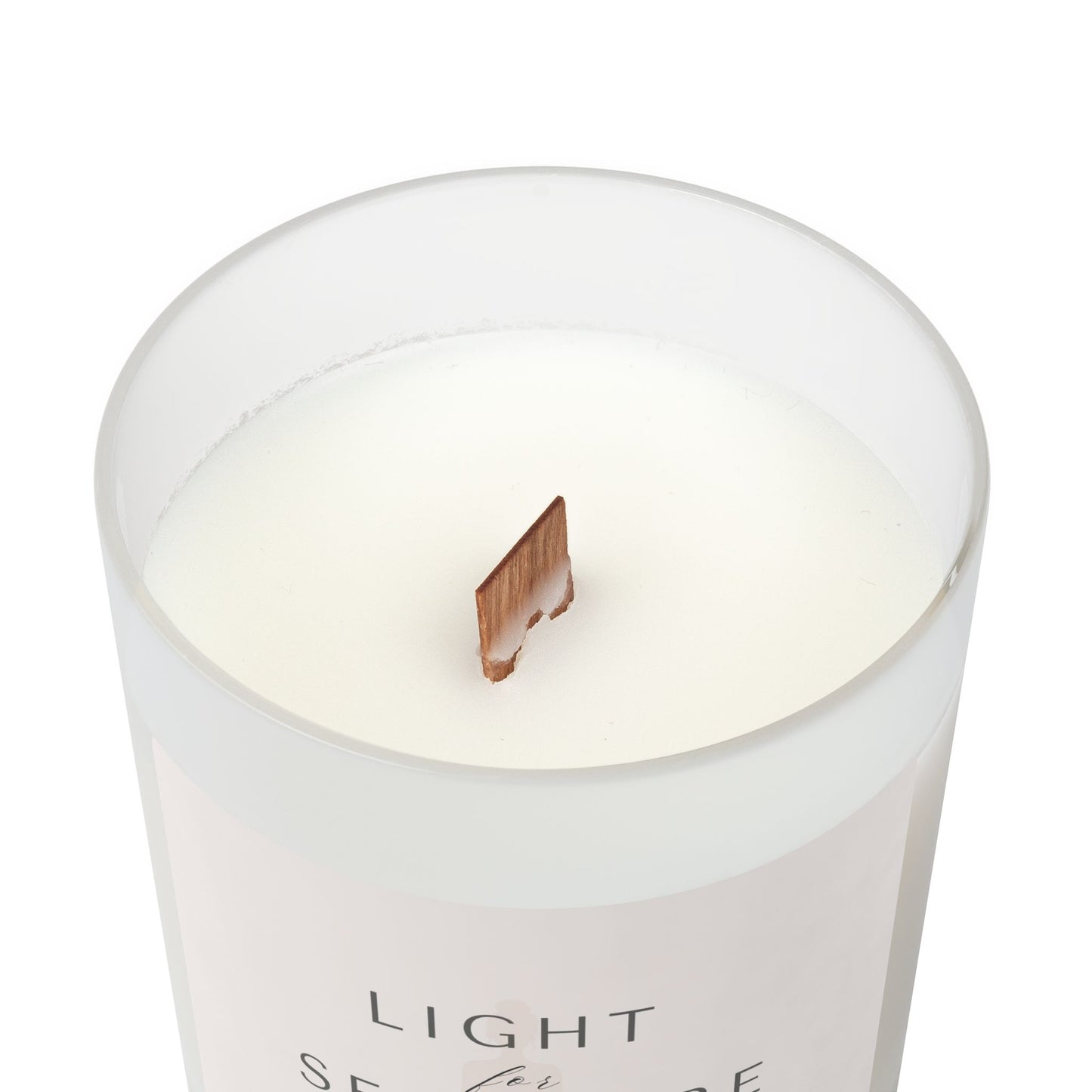 Light for Self-Care Frosted Glass Woodwick Candle