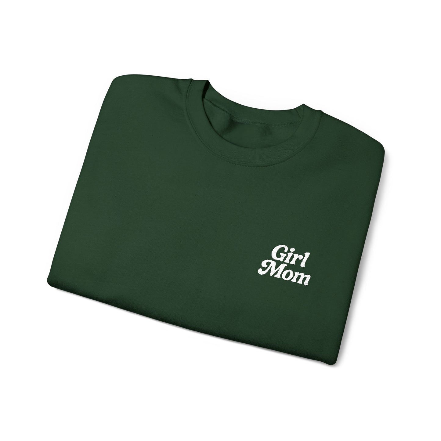 Girl Mom Retro Embroidered Crewneck Sweatshirt