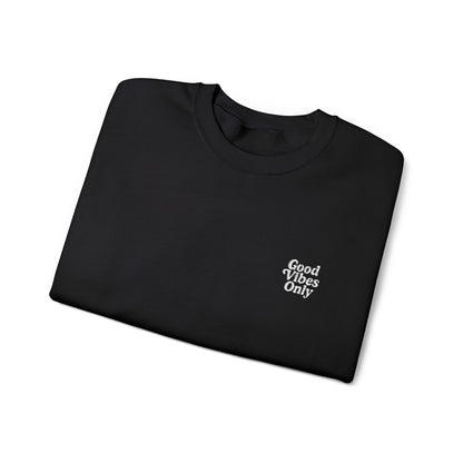 Good Vibes Only Retro Embroidered Crewneck Sweatshirt
