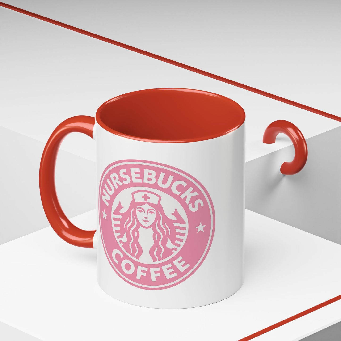 Nursebucks Coffee Pink Accent Mug (11, 15 oz)