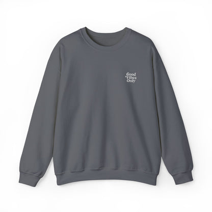 Good Vibes Only Retro Embroidered Crewneck Sweatshirt