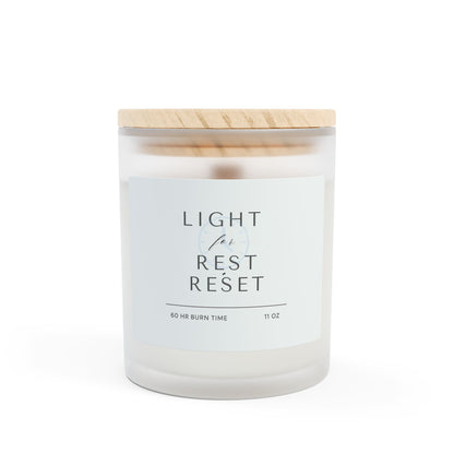 Light for Rest and Reset Frosted Glass Woodwick Candle