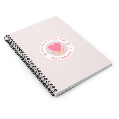 Nurses With Heart Spiral Notebook - Ruled Line